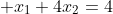  x_1+4x_2=4