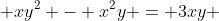  xy^2 - x^2y = 3xy 
