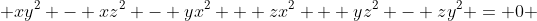  xy^2 - xz^2 - yx^2 + zx^2 + yz^2 - zy^2 = 0 