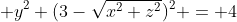  y^2+(3-\sqrt{x^2+z^2})^2 = 4