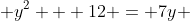  y^2 + 12 = 7y 