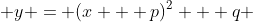  y = (x + p)^2 + q 