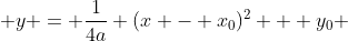  y = \frac{1}{4a} (x - x_0)^2 + y_0 