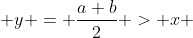  y = \frac{a+b}{2} > x 