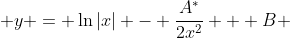  y = \ln|x| - \frac{A^*}{2x^2} + B 