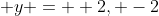  y = +2, -2