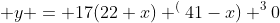  y = 17(22+x) ^(41-x) ^30