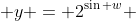  y = 2^{\sin w} 