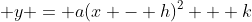  y = a(x - h)^2 + k