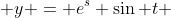  y = e^{s} \sin t 