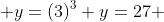 y=(3)^3 y=27 