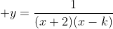  y=\frac{1}{(x+2)(x-k)}