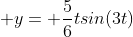  y= \frac{5}{6}tsin(3t)