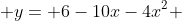  y= 6-10x-4x^2 