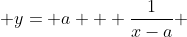  y= a + \frac{1}{x-a} 