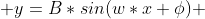  y=B*sin(w*x+\phi) 