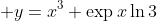  y=x^3+\exp{x\ln{3}}