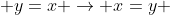  y=x \to x=y 