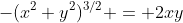 -(x^2+y^2)^{3/2} = 2xy