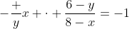 -\frac yx \cdot \frac{6-y}{8-x}=-1