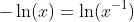 -\ln(x)=\ln(x^{-1})