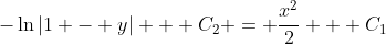 -\ln{|1 - y|} + C_2 = \frac{x^2}{2} + C_1