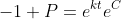 -1+P=e^{kt}e^{C}