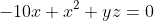 -10x+x^2+yz=0