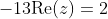 -13\text{Re}(z)=2~\&~15\text{Im}(z)=9