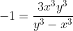 -1=\frac{3x^3y^3}{y^3-x^3}
