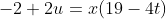 -2+2u=x(19-4t)
