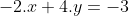 -2.x+4.y=-3