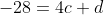 -28=4c+d