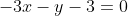 -3x-y-3=0