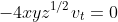 -4xyz^{1/2}v_t=0