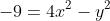 -9=4x^2-y^2