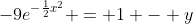 -9e^{-\frac{1}{2}x^2} = 1 - y