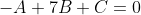 -A+7B+C=0