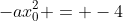 -ax_0^2 = -4