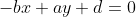 -bx+ay+d=0
