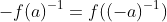 -f(a)^{-1}=f((-a)^{-1})