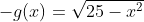 -g(x)=\sqrt{25-x^2}