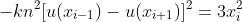 -kn^{2}[u(x_{i-1})-u(x_{i+1})]^{2}=3x_{i}^{2}