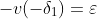 -v(-\delta_{1})=\varepsilon