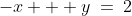 -x + y\:=\:2