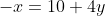 -x=10+4y