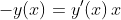 -y(x)=y'(x)\,x