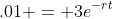 .01 = 3e^{-rt}
