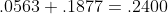 .0563+.1877=.2400