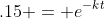 .15 = e^{-kt}